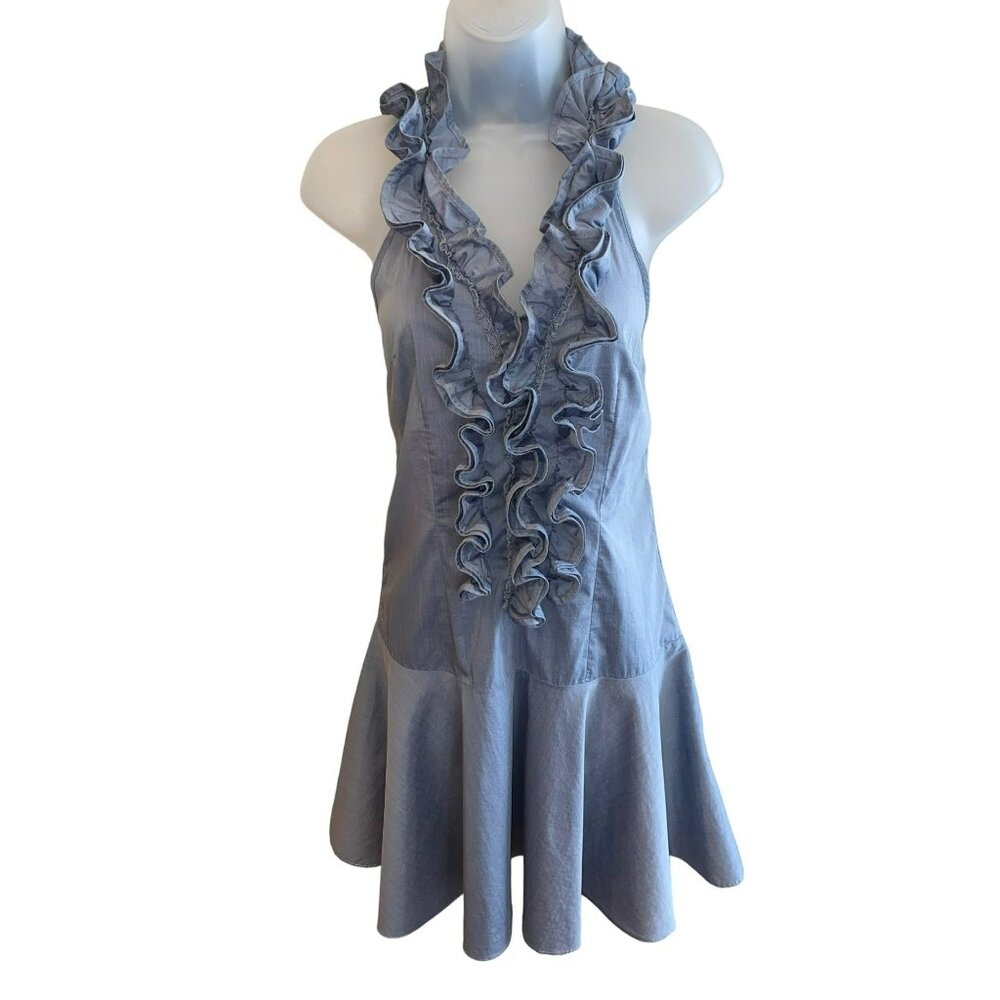 BOHO Ruffle Front Ladies Halter Dress Size Small - Picture 2 of 7